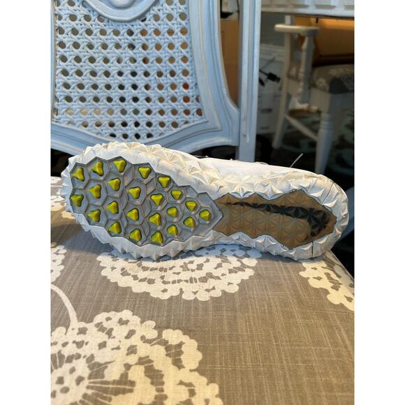 Mens Nike Alpha Huarache 6 Elite 923426-107 White Gray Lacrosse Cleats - Picture 9 of 11